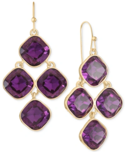 Style & Co Chandelier Stone Drop Earrings, Created For Macy's In Amethyst