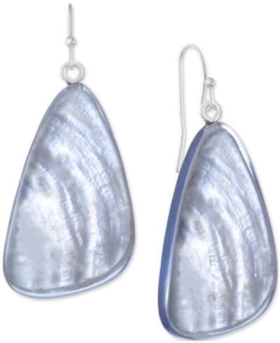 Style & Co Resin Colored Triangular Statement Earrings, Created For Macy's In Pastel Blue