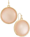 STYLE & CO GOLD-TONE STONE DISC DROP EARRINGS, CREATED FOR MACY'S
