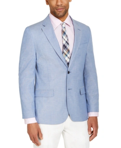 Nautica Mens Modern-fit Stretch Chambray Sport Coat In Blue