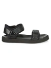 The Row Women's Hook And Loop Leather Sport Sandals In Black