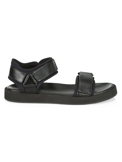 The Row Women's Hook And Loop Leather Sport Sandals In Black