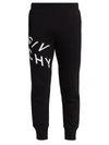 Givenchy Black Embroidered Refracted Logo Sweatpants In Black White