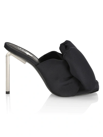 Off-white Black Slip-on Sandal With Maxi Padded Bow
