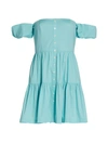 Staud Elio Cotton Mini-dress In Blue