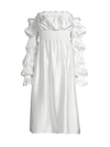 SLEEPER WOMEN'S MICHELIN OFF-THE-SHOULDER SILK DRESS,400013585165