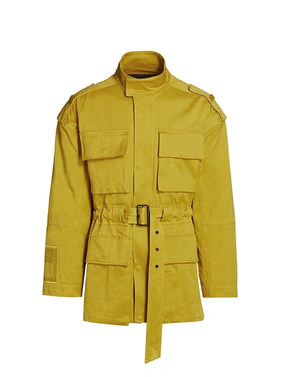A-cold-wall* Painted Cotton Jacket In Yellow
