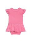 POSH PEANUT BABY GIRL'S PINK LEMONADE RUFFLED CAP-SLEEVE TWIRL-SKIRT BODYSUIT,400013783086