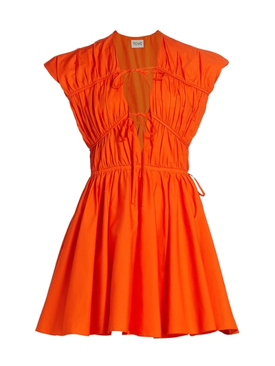 tove orange dress Ramy Brook Tove Cutout Maxi Dress in Coral
