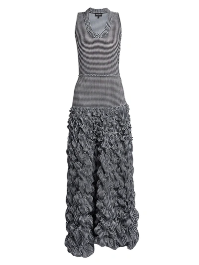 Giorgio Armani Houndstooth Printed Drop-waist Jersey Long Dress In Multi  Pattern | ModeSens