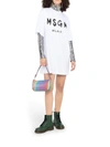 Msgm Printed Logo T-shirt Dress In White