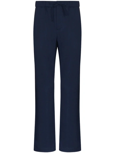 Frescobol Carioca Oscar Drawstring Straight-leg Trousers In Blue