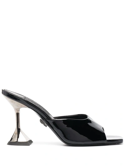 Philipp Plein Square-toe Heeled Sandals In Black