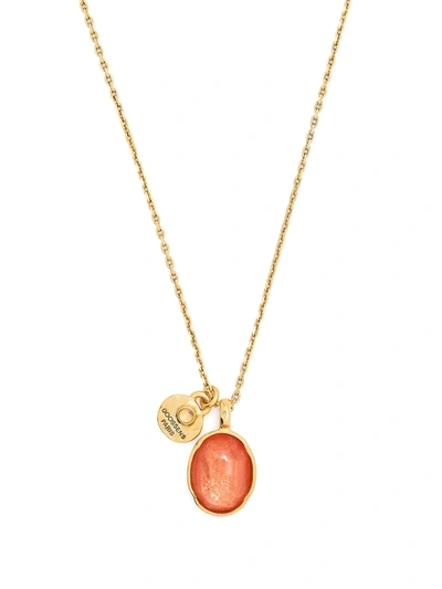 Goossens Talisman Cabochon Necklace In Orange