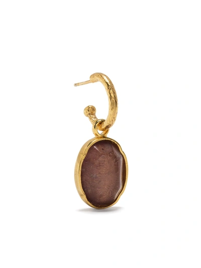 Goossens Talisman Cabochon Single Earring In Gold