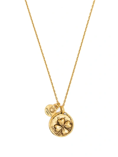 Goossens Talisman Four-leaf Clover Medallion Necklace In Gold