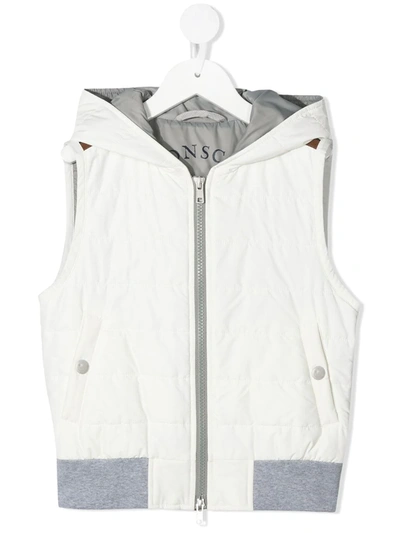 Brunello Cucinelli Kids' Zipped-up Padded Gilet In White