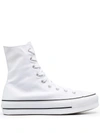 Converse Chuck Taylor® All Star® Leather High Top Platform Sneaker In White/ Black/ White