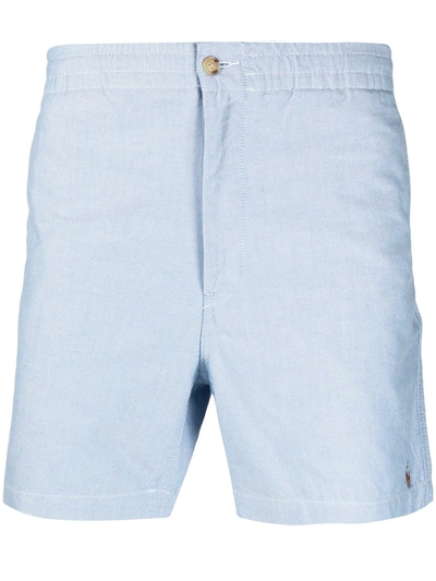 Polo Ralph Lauren Logo-embroidered Cotton Oxford Shorts In Blue