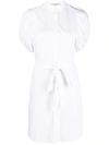 Stella Mccartney Anastasia Belted Organic Cotton-poplin Mini Shirt Dress In White