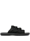 Bottega Veneta Elasticated Intrecciato Sandals In Black
