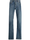 Apc Mid-rise Straight-leg Jeans In Blue