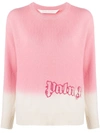 PALM ANGELS LOGO EMBROIDERED GRADIENT-EFFECT JUMPER