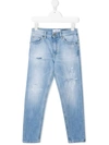 DONDUP BLEACHED-EFFECT DISTRESSED JEANS