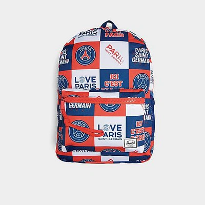 Herschel Paris Saint-germain Settlement Xl Backpack 100% Polyester In White/blue/multi Color