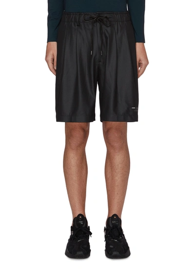 Attachment Drawstring Jersey Shorts In Black