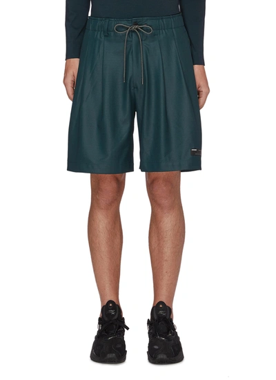 Attachment Drawstring Jersey Shorts In Dark Green