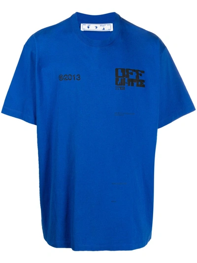 Off-white Tech Marker Oversized T-shirt In Blu