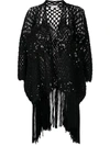 BRUNELLO CUCINELLI OPEN-KNIT SHAWL CARDIGAN WITH SEQUIN DETAIL