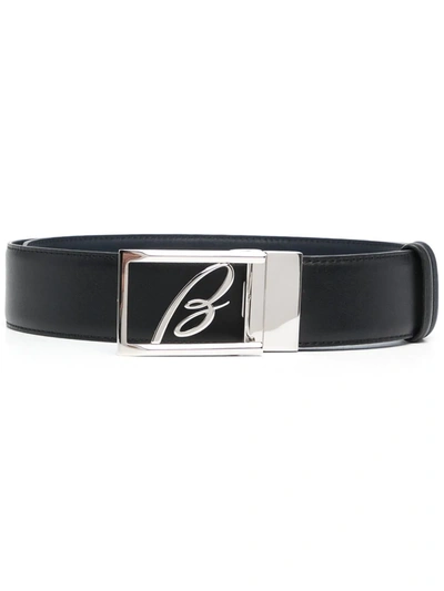 BRIONI LOGO PLAQUE LEATHER BELT