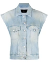 3x1 Susan Sleeveless Denim Jacket In Blue