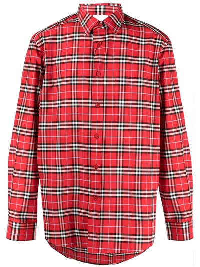 Burberry Checked Cotton Shirt In Multi