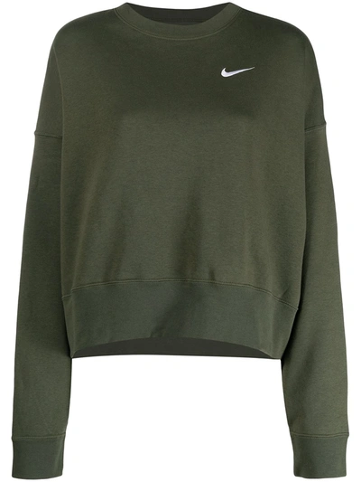 Nike Logo-detail Sweatshirt In Green