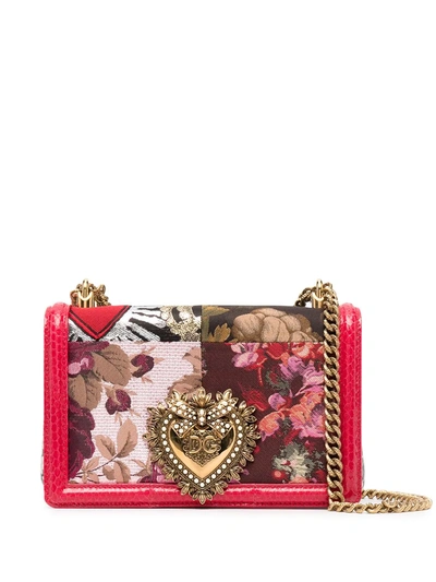 Dolce & Gabbana Devotion Panelled Shoulder Bag In Rot