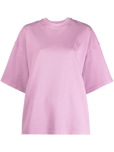 Attico Round Neck Short-sleeved T-shirt In Light Purple