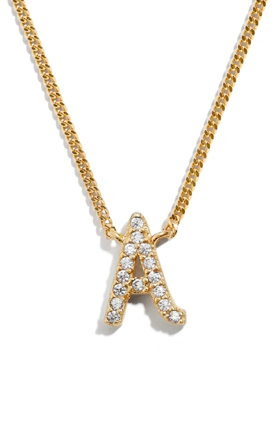 Baublebar Crystal Graffiti Initial Pendant Necklace In Gold A