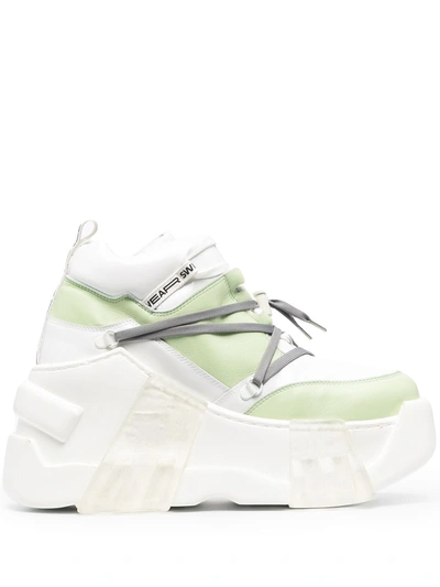 Swear Amazon Platform Sneakers In White/green
