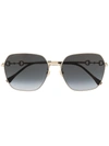 Gucci Square-frame Sunglasses In Gold