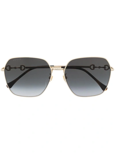 Gucci Square-frame Sunglasses In Gold