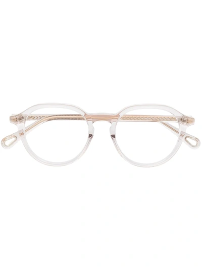 CHLOÉ TRANSPARENT ROUND FRAME GLASSES