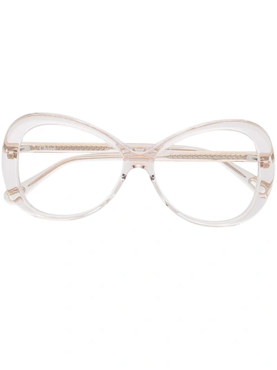 Chloé Transparent Butterfly Glasses In White