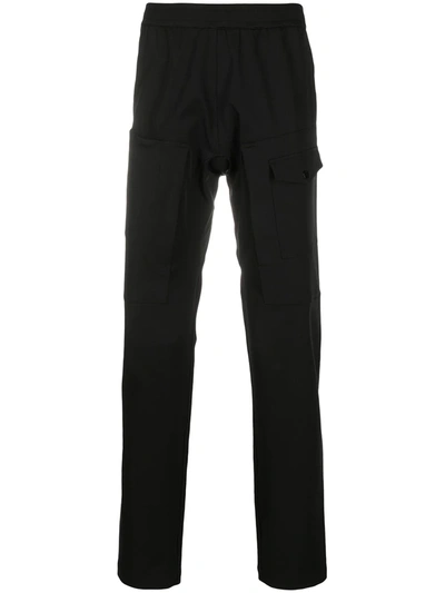 Stone Island Cargo-pocket Straight-leg Track Pants In Black