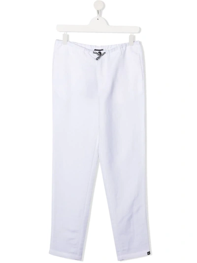 Emporio Armani Teen Straight-leg Track Pants In White