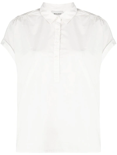Woolrich Rolled-sleeve Cotton Shirt In White