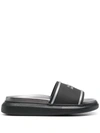 Alexander Mcqueen Black Oversized Hybrid Signature Slides In Black