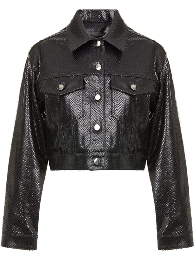 Giuseppe Zanotti Claudine Python-effect Leather Jacket In Black
